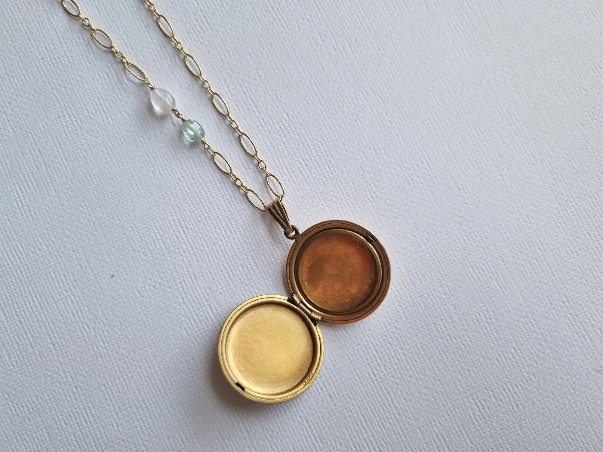 a talisman | antique round flower locket long necklace