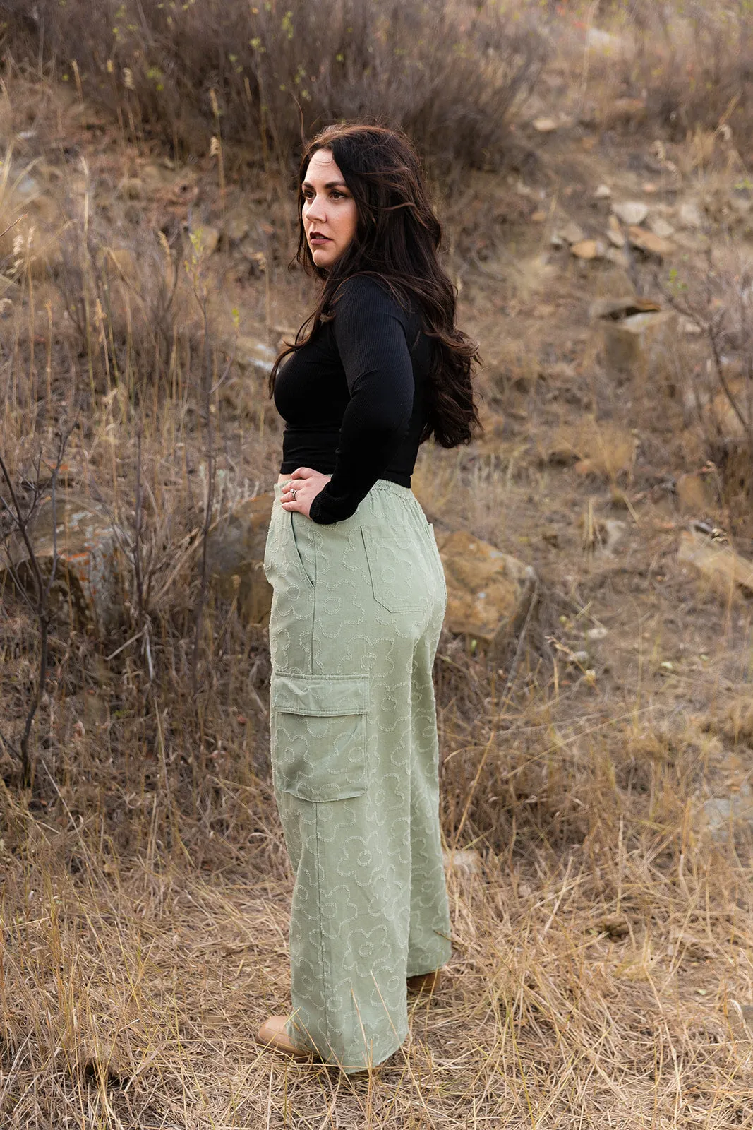Adeline Embroidered Cargo Pants