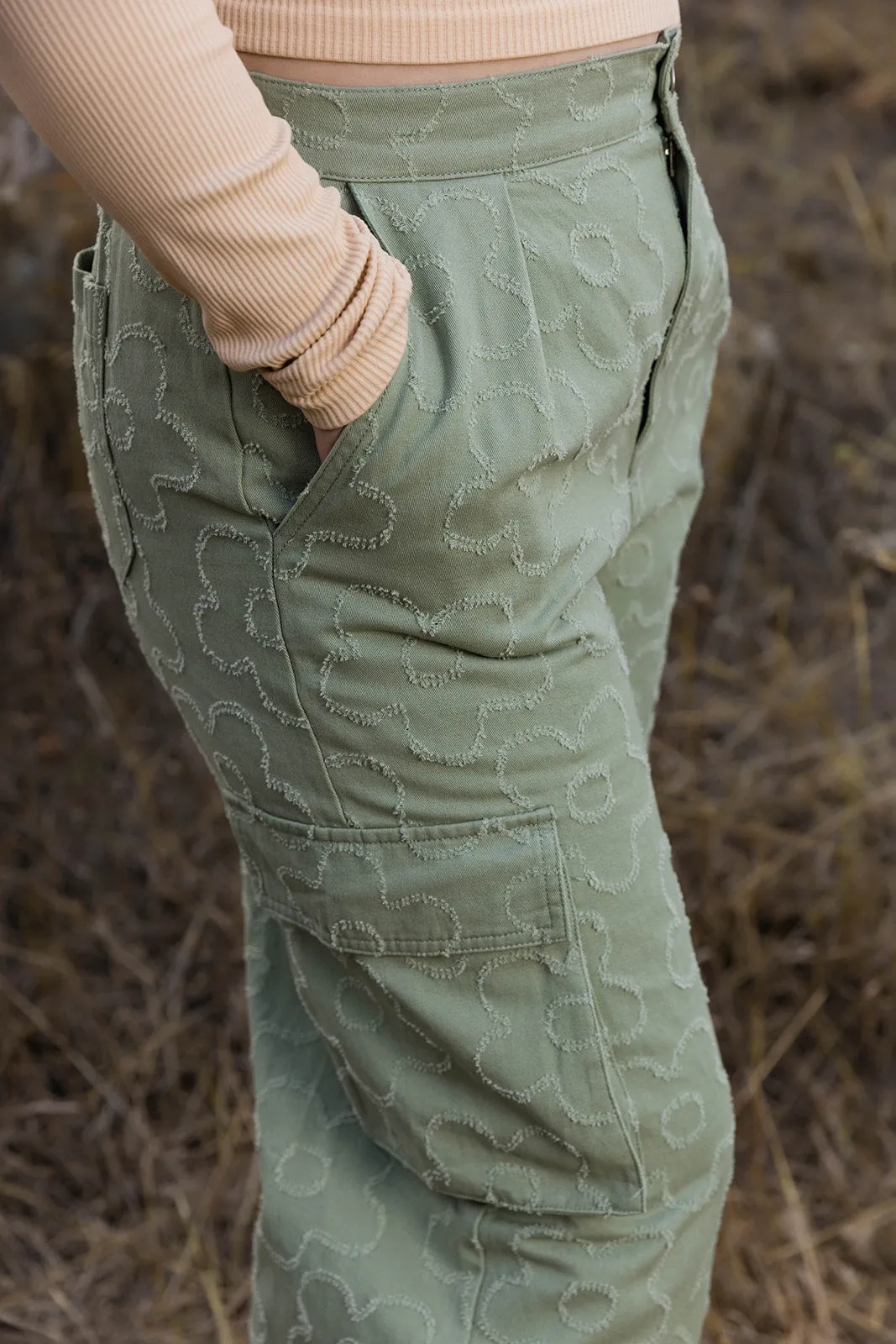 Adeline Embroidered Cargo Pants
