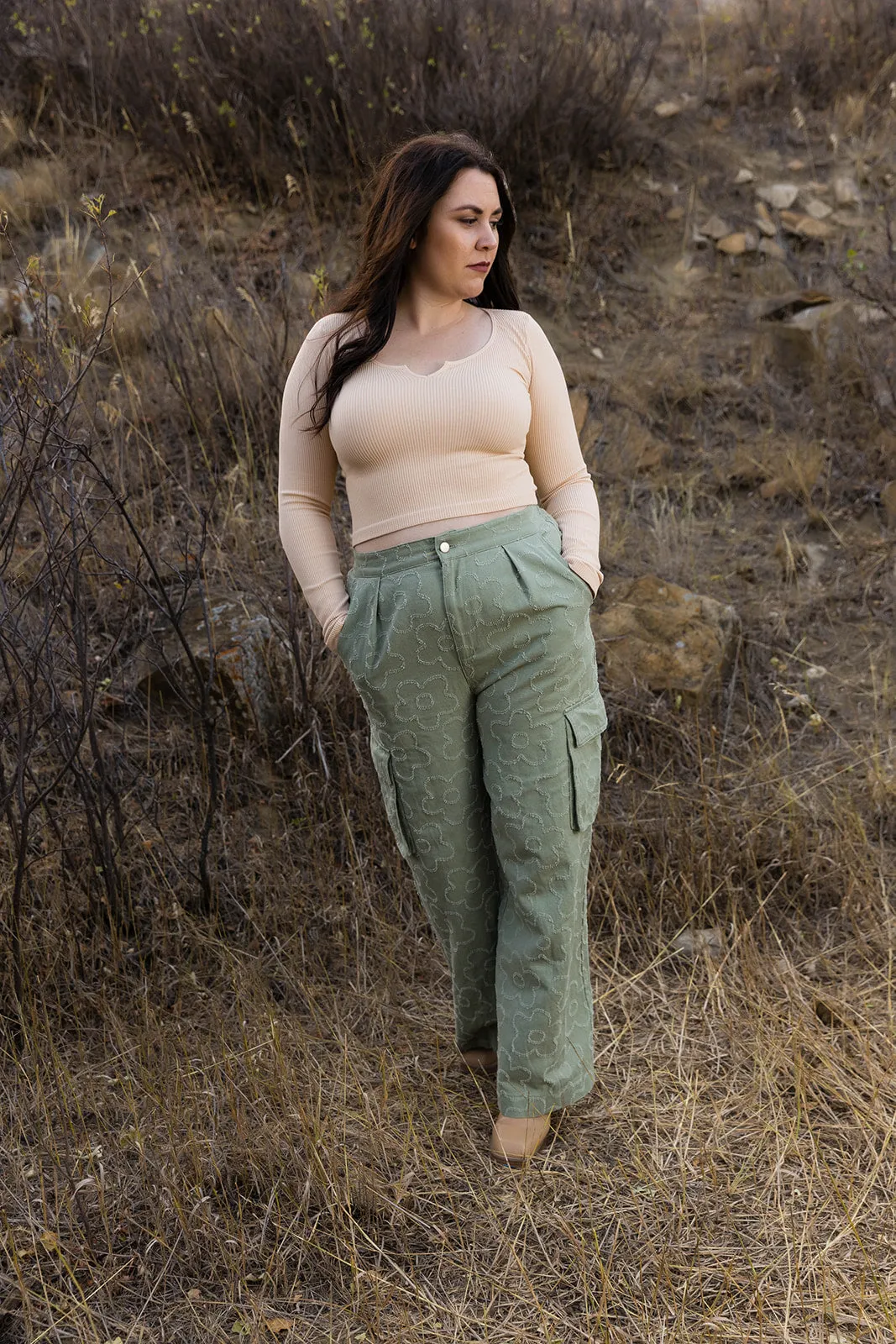 Adeline Embroidered Cargo Pants