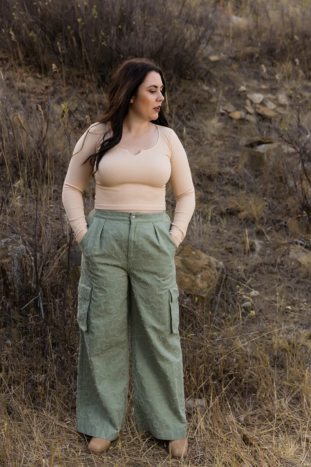 Adeline Embroidered Cargo Pants