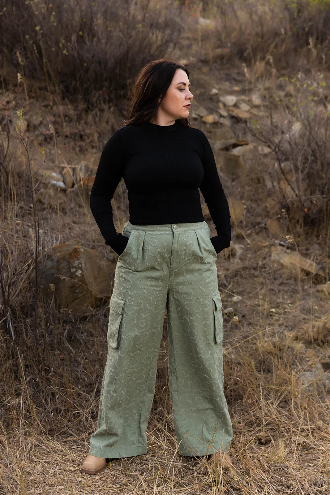 Adeline Embroidered Cargo Pants