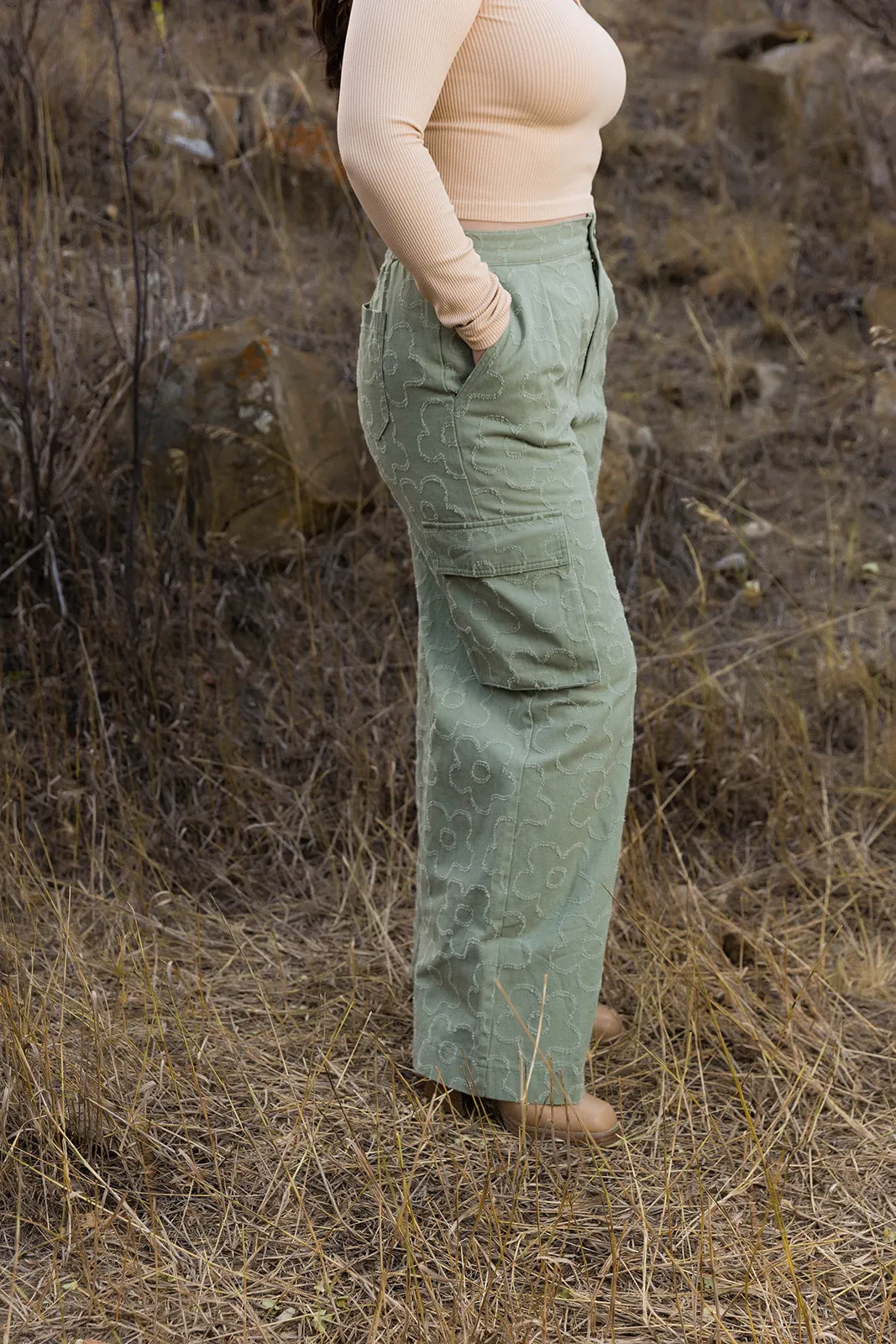 Adeline Embroidered Cargo Pants