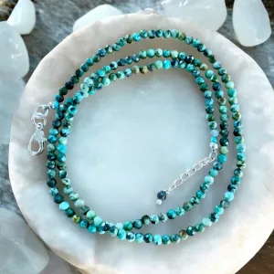African Turquoise 3-4 mm beaded Necklace