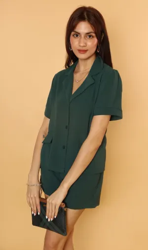 AIKO Button-Down Co-ord (Emerald)