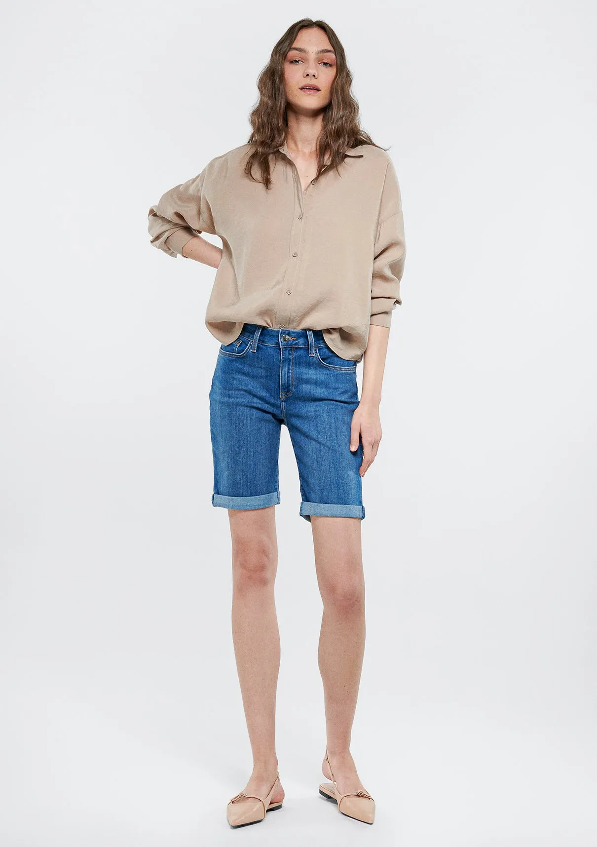 Alexis Light Used Gold Jean Shorts