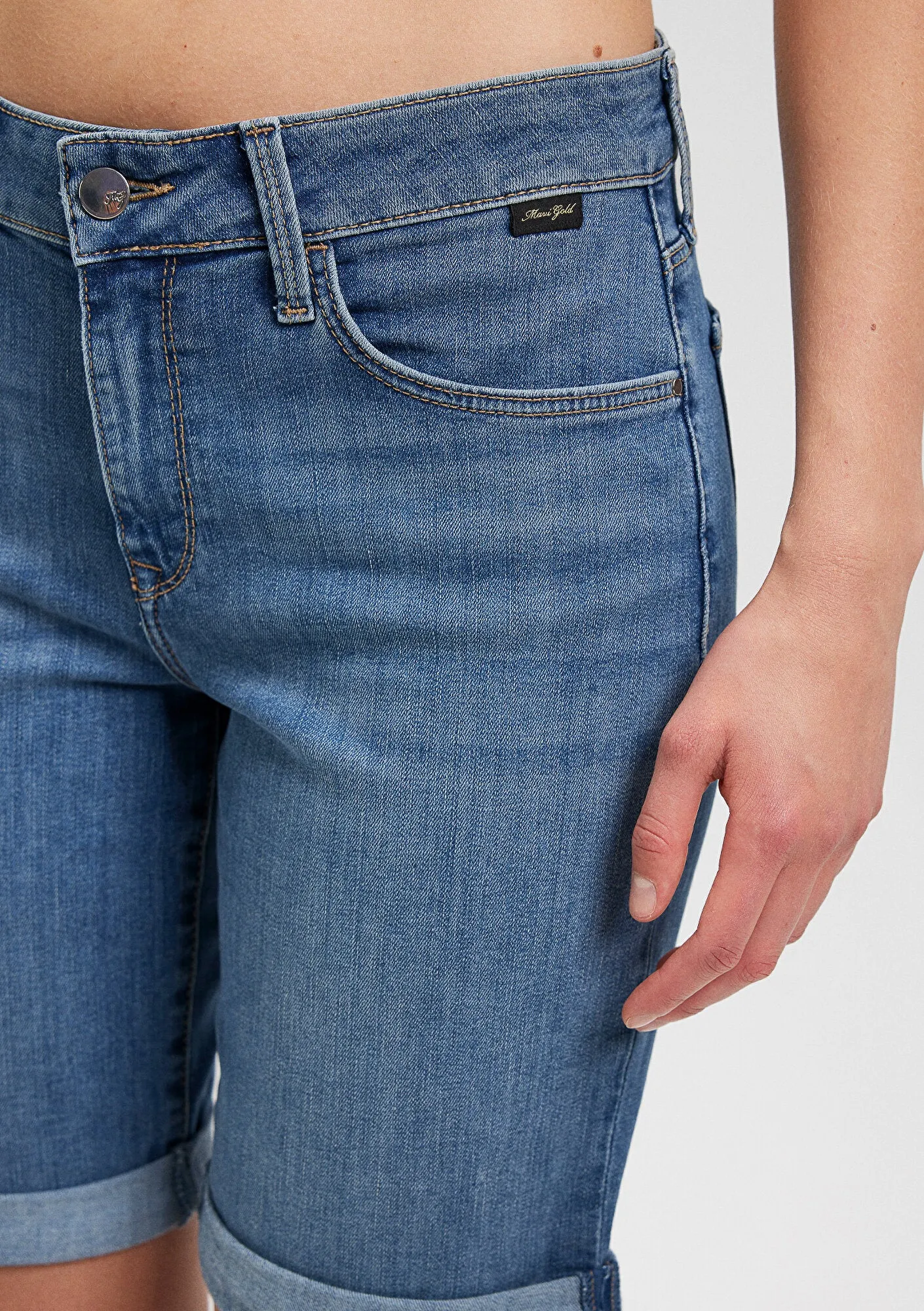 Alexis Light Used Gold Jean Shorts