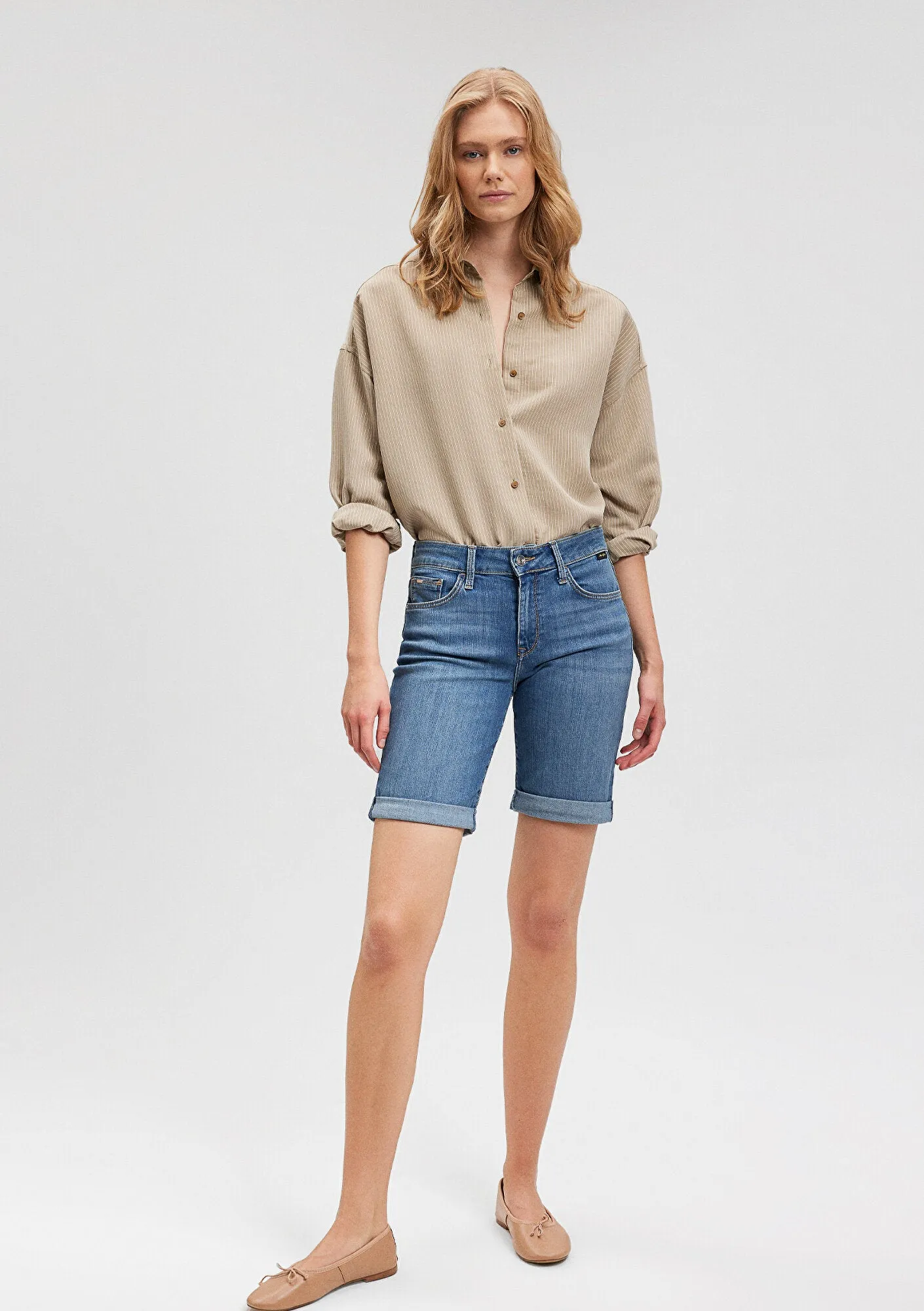 Alexis Light Used Gold Jean Shorts