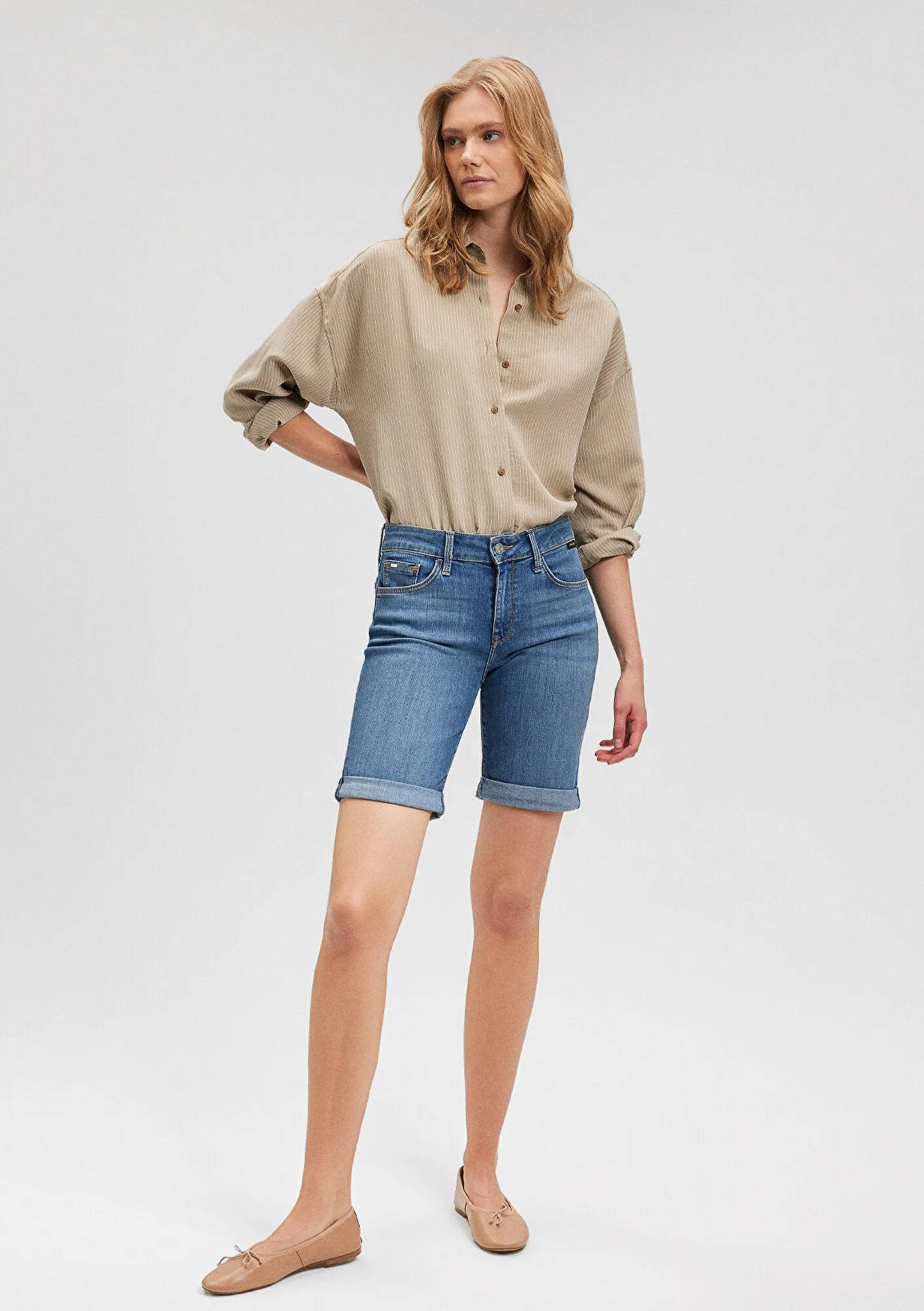 Alexis Light Used Gold Jean Shorts