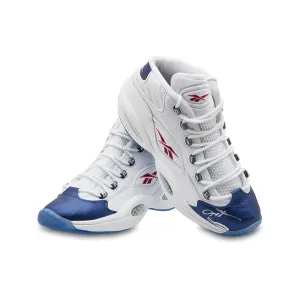Allen Iverson Autographed Reebok Question Mid Shoes With Blue Toe