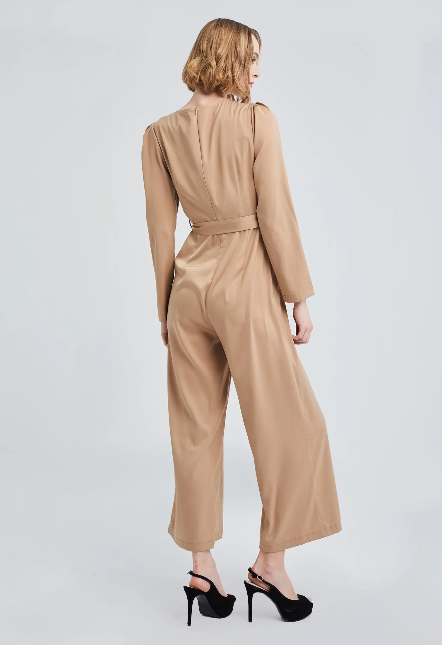 Alternate Dual Button Satin Jumpsuit