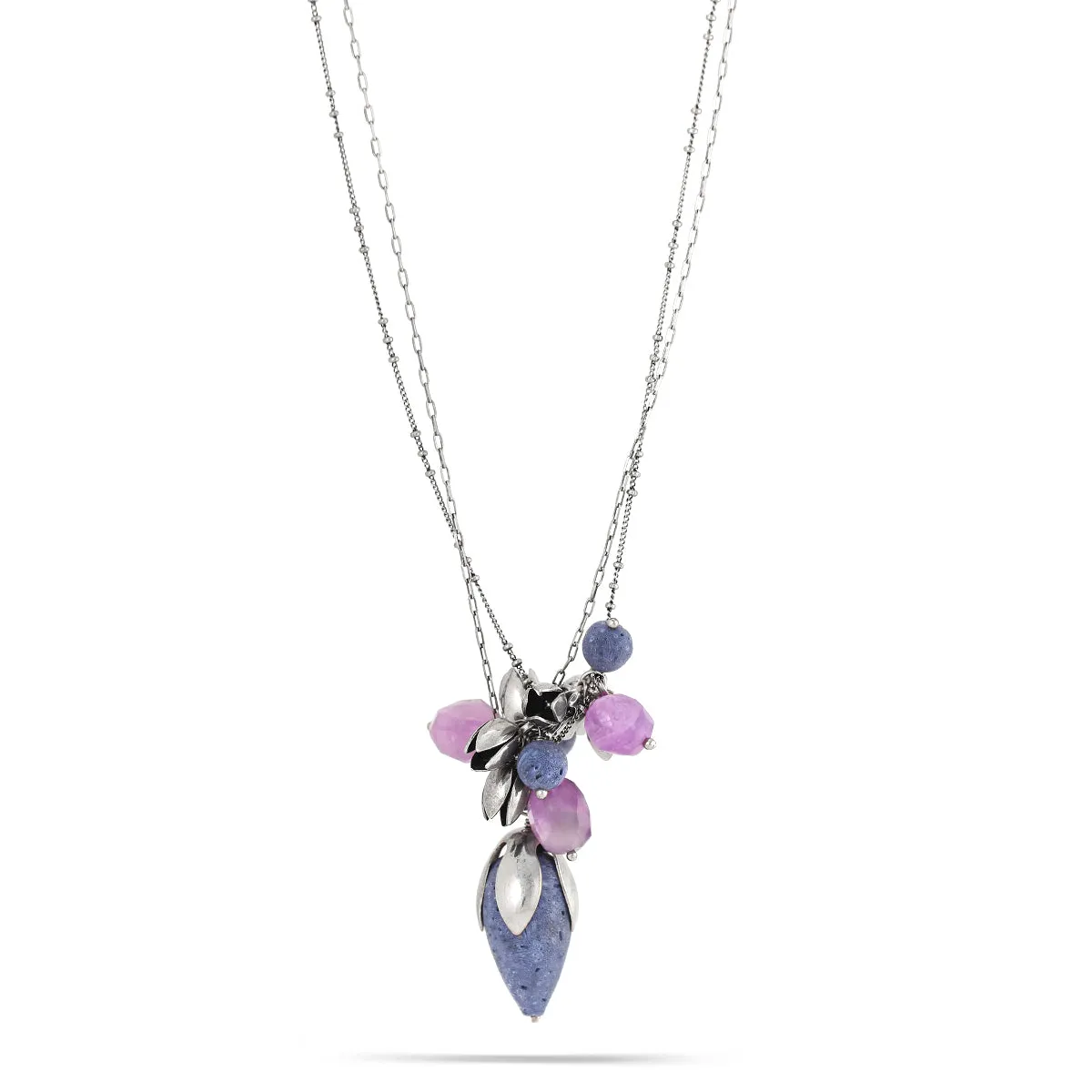 AMETHYST CHARM NECKLACES #192BL1401 (2D5)