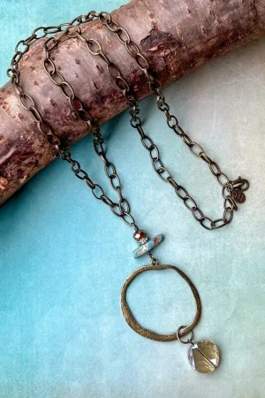 Amira 29" Bronze Chain Charm Necklace