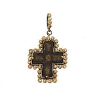 Ancient Cross with Beaded Diamond Bezel