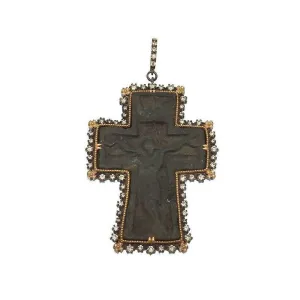 Ancient Russian Cross with Diamond Bezel