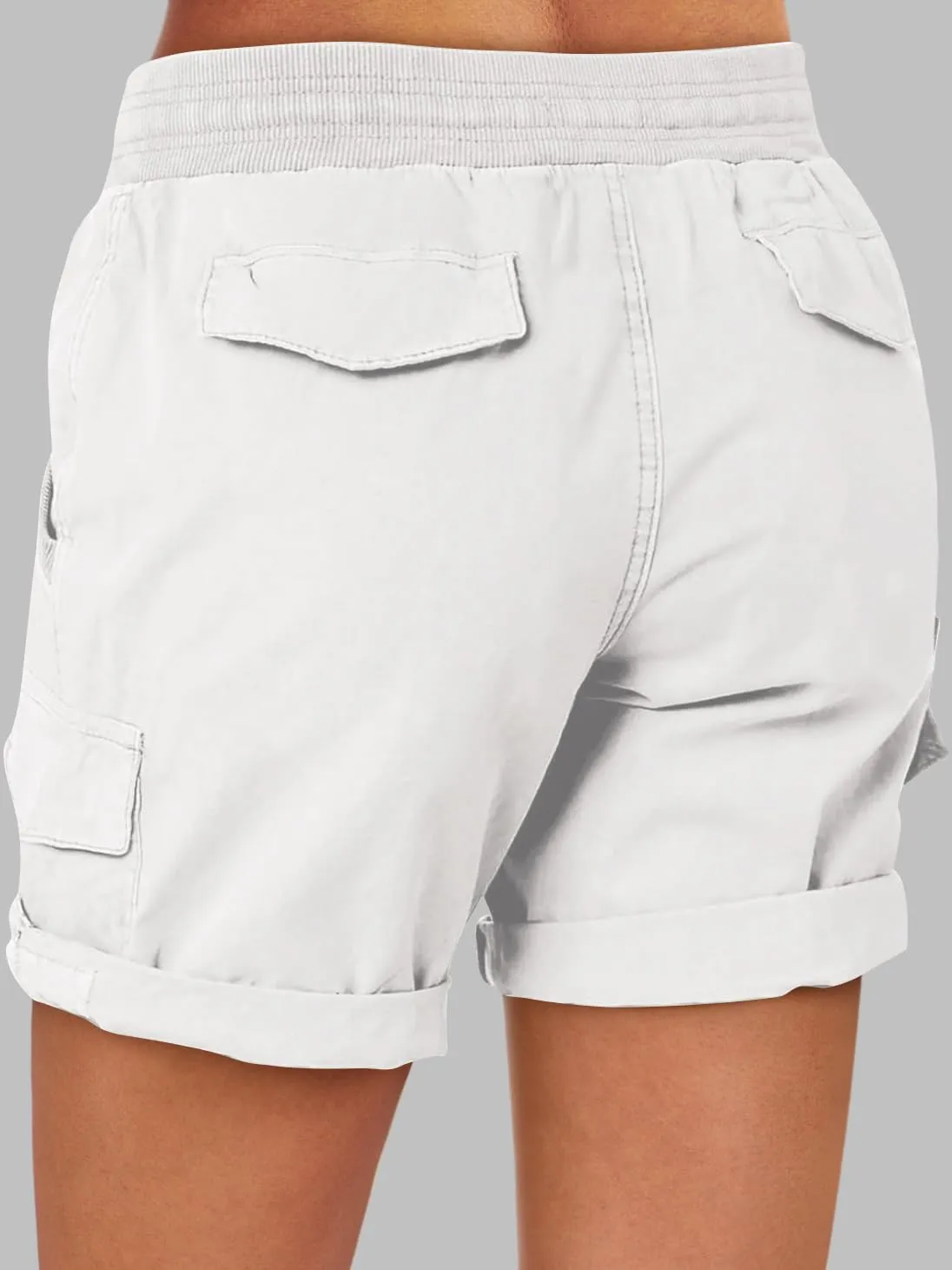 ANRABESS Womens Summer Shorts 2025 Dressy Casual Hiking Cargo Shorts Trendy Outdoor Outfits 6 Pockets White Medium
