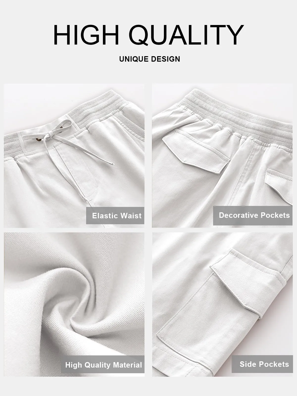 ANRABESS Womens Summer Shorts 2025 Dressy Casual Hiking Cargo Shorts Trendy Outdoor Outfits 6 Pockets White Medium