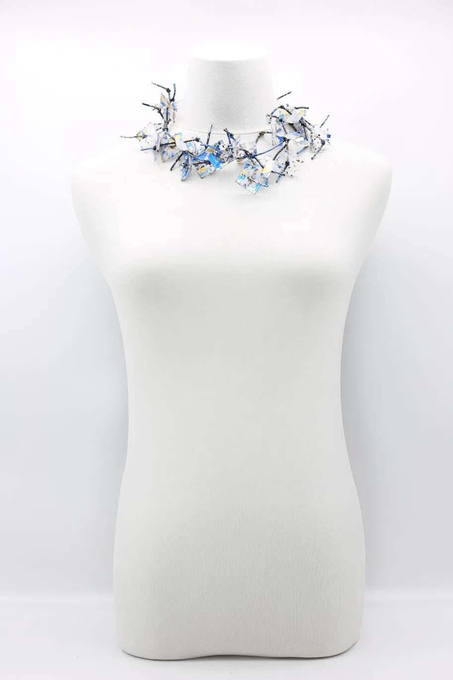 Aqua Coral Necklaces - Hand gilded - Short