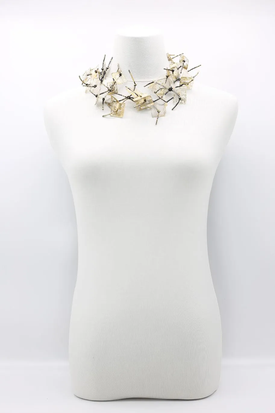 Aqua Coral Necklaces - Hand gilded - Short