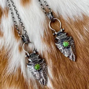 Arrowhead and turquoise sterling silver necklace