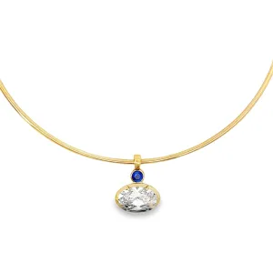Aspery and Guldag Oval Lab Grown Diamond Charm Choker Necklace