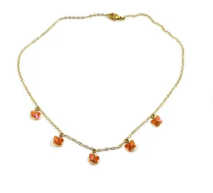 Astral Pink Butterfly Choker 14K Gold Necklace