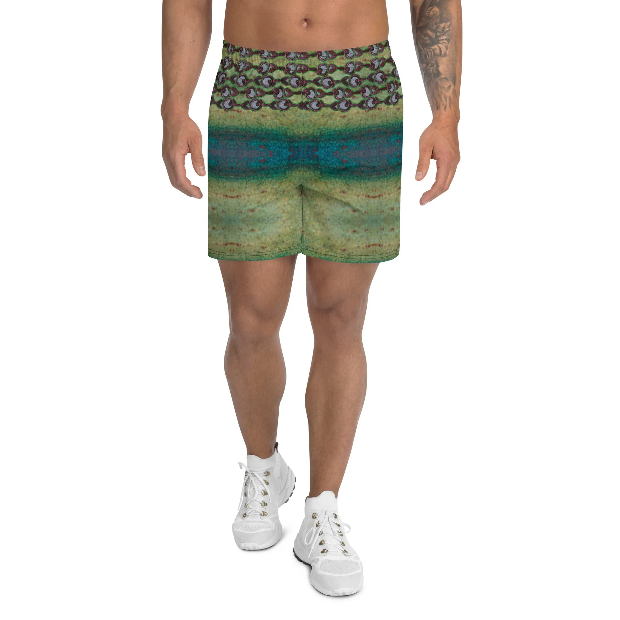 Athletic Long Shorts (Unisex)(Virilis/Muliebris)(Grail Night Rose Purple Logo) RJSTH@Fabric#4 RJSTHS2021 RJS