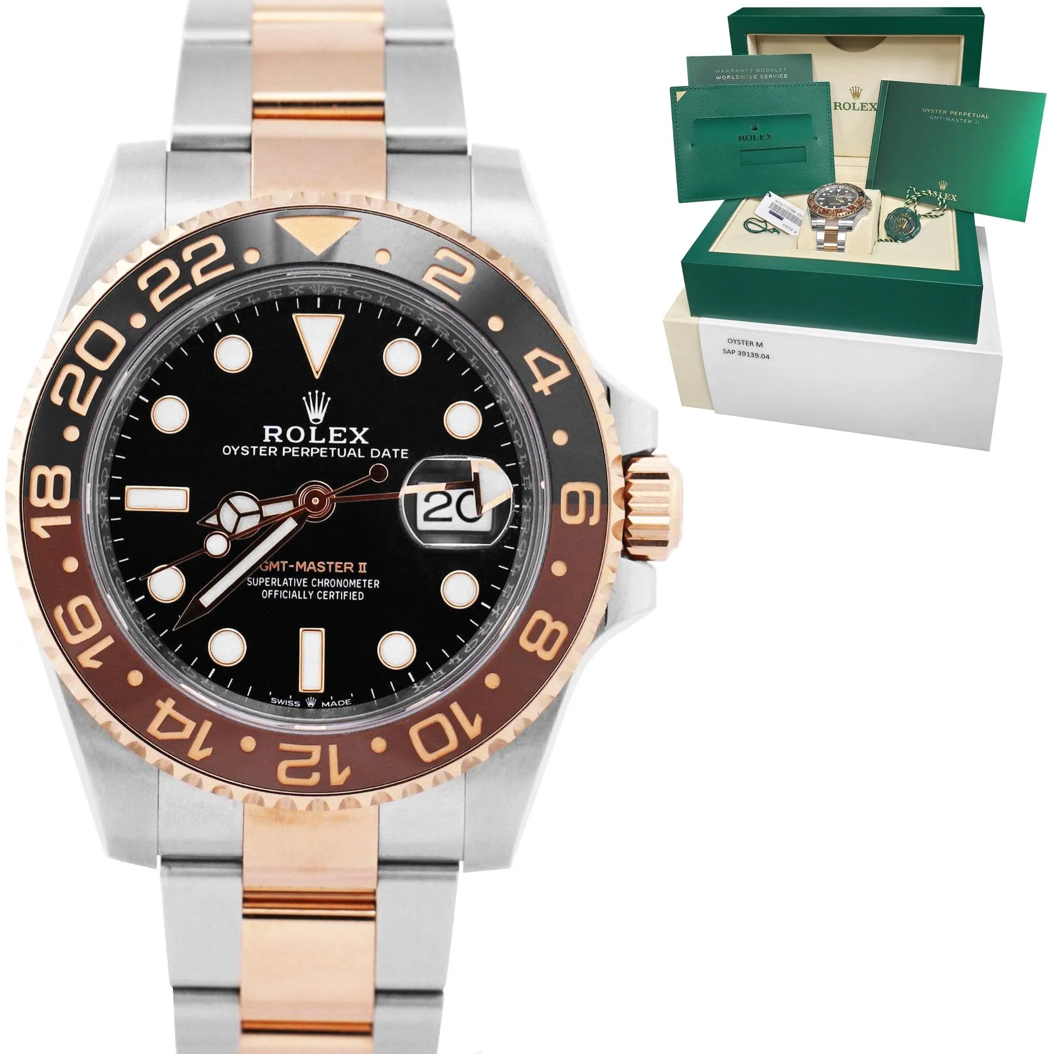 AUGUST 2021 Rolex GMT-Master II Root Beer Steel Rose Gold 126711 CHNR Watch