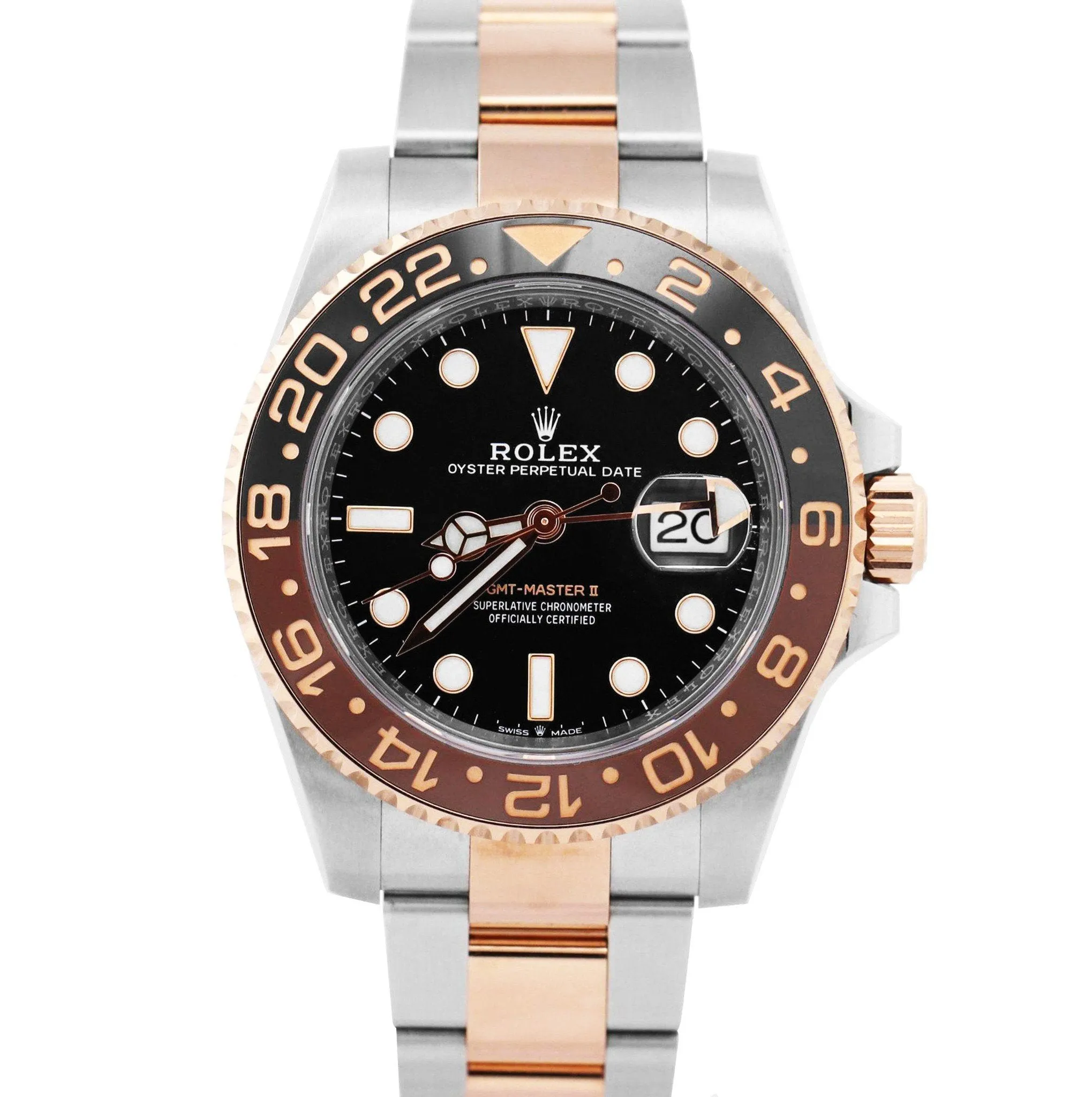 AUGUST 2021 Rolex GMT-Master II Root Beer Steel Rose Gold 126711 CHNR Watch