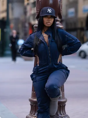 B BLOCK JUMPSUIT - NAVY