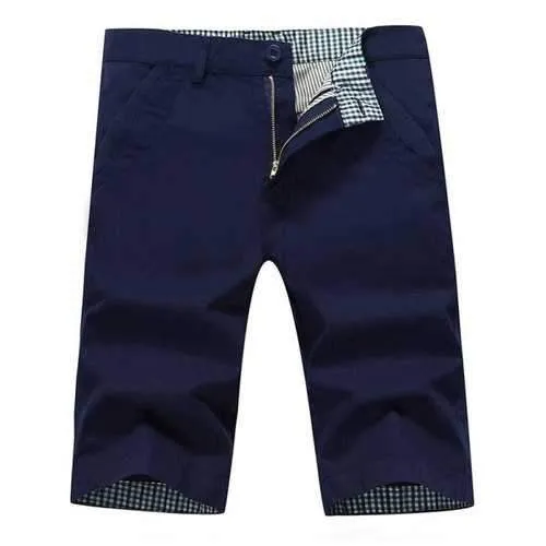 Back Pockets Zip Fly Bermuda Shorts - Deep Blue 38
