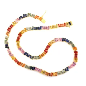 Baguette Multicolor Sapphire Beautiful 18k Yellow Gold Choker Necklace