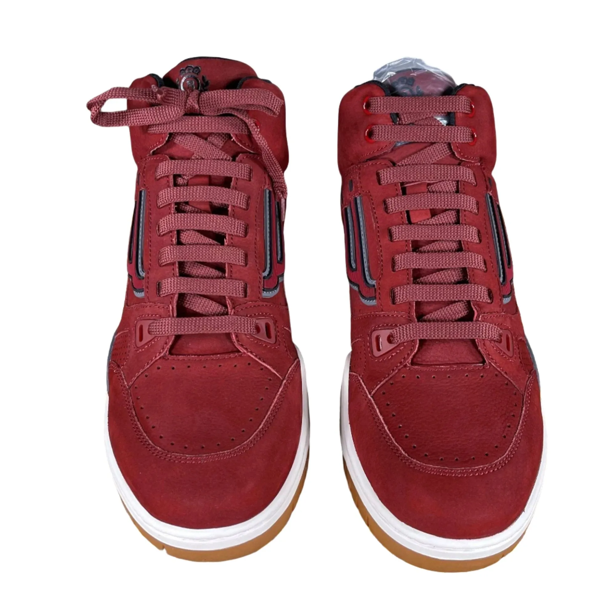 Bally King Red Leather High Top Sneakers