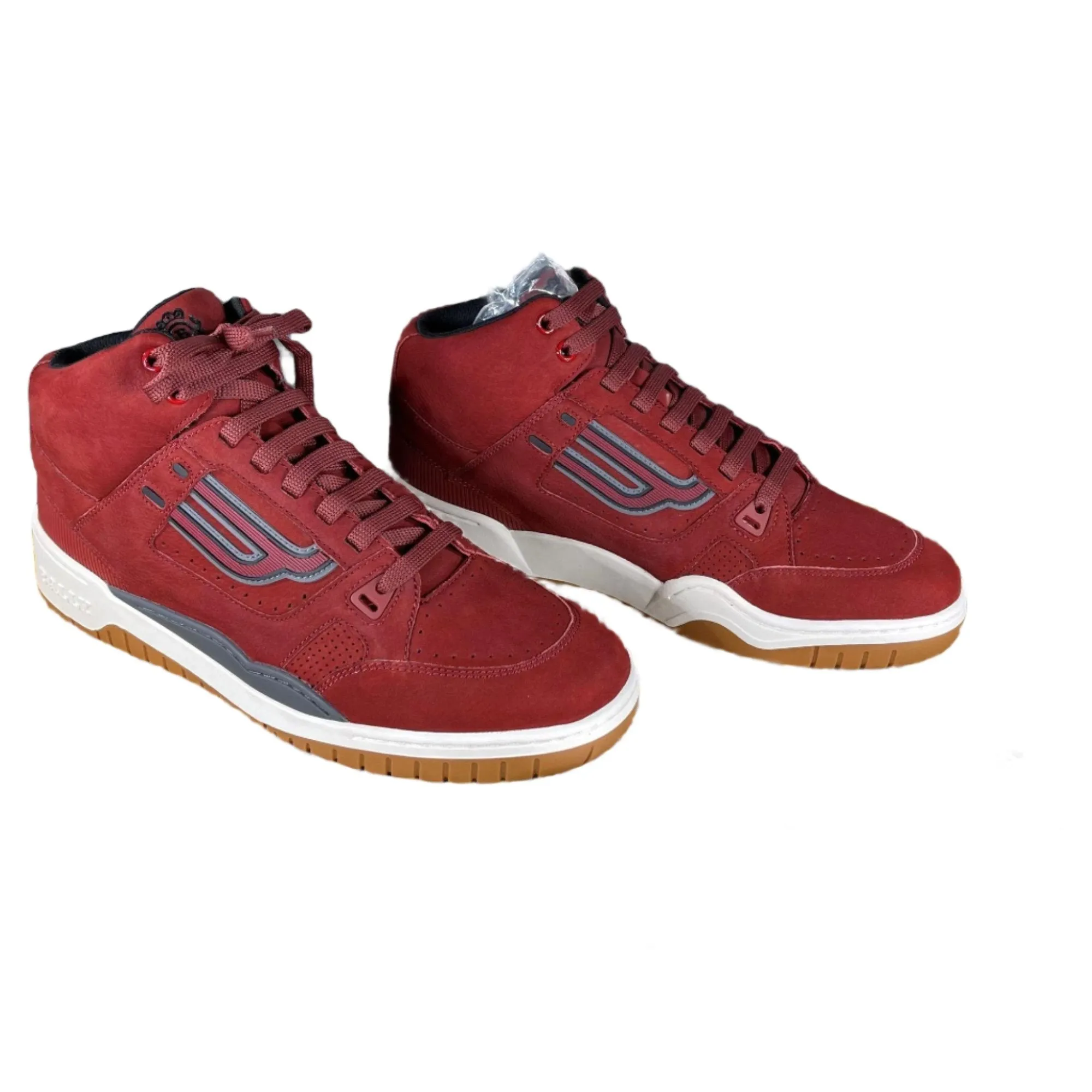 Bally King Red Leather High Top Sneakers