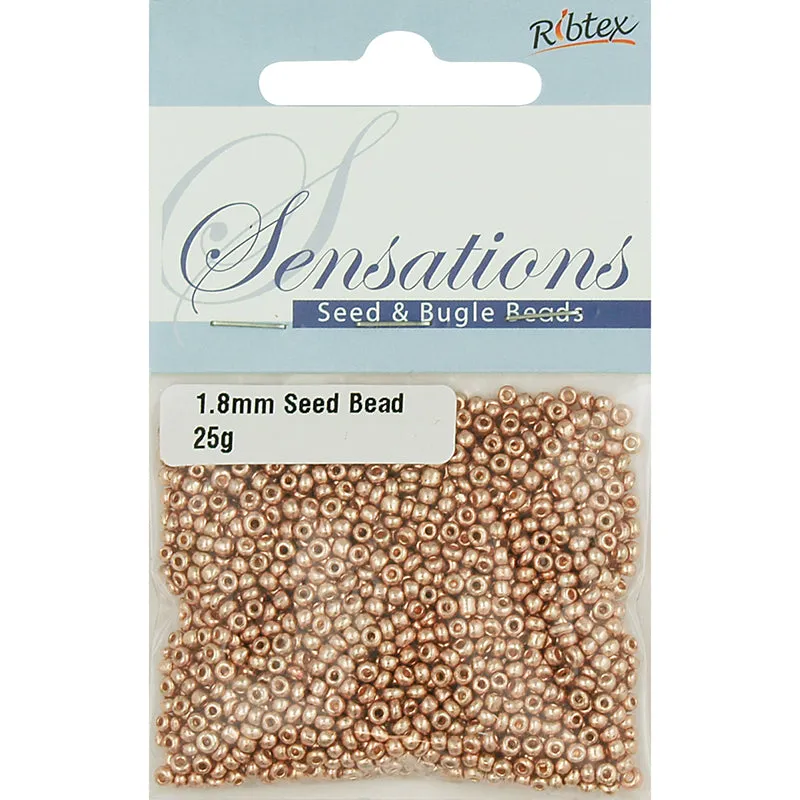 BEAD GLASS SEED ROSE GOLD 1.8MM 25G