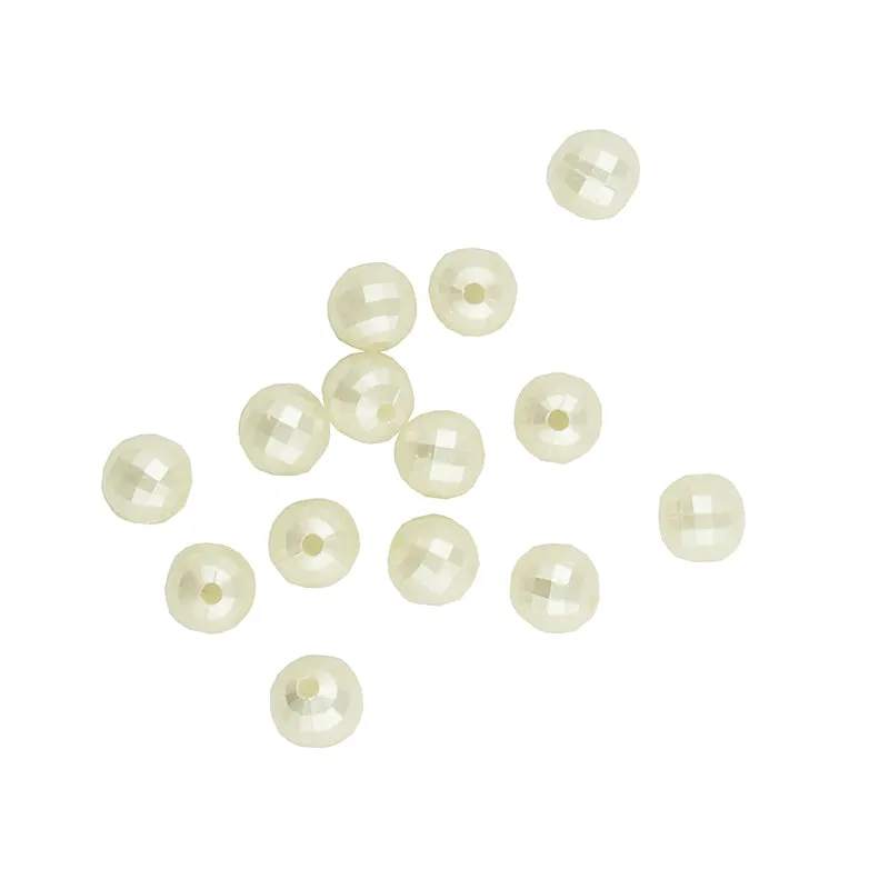 BEAD PLASTIC FACET ROUND PEARL CREAM 20G