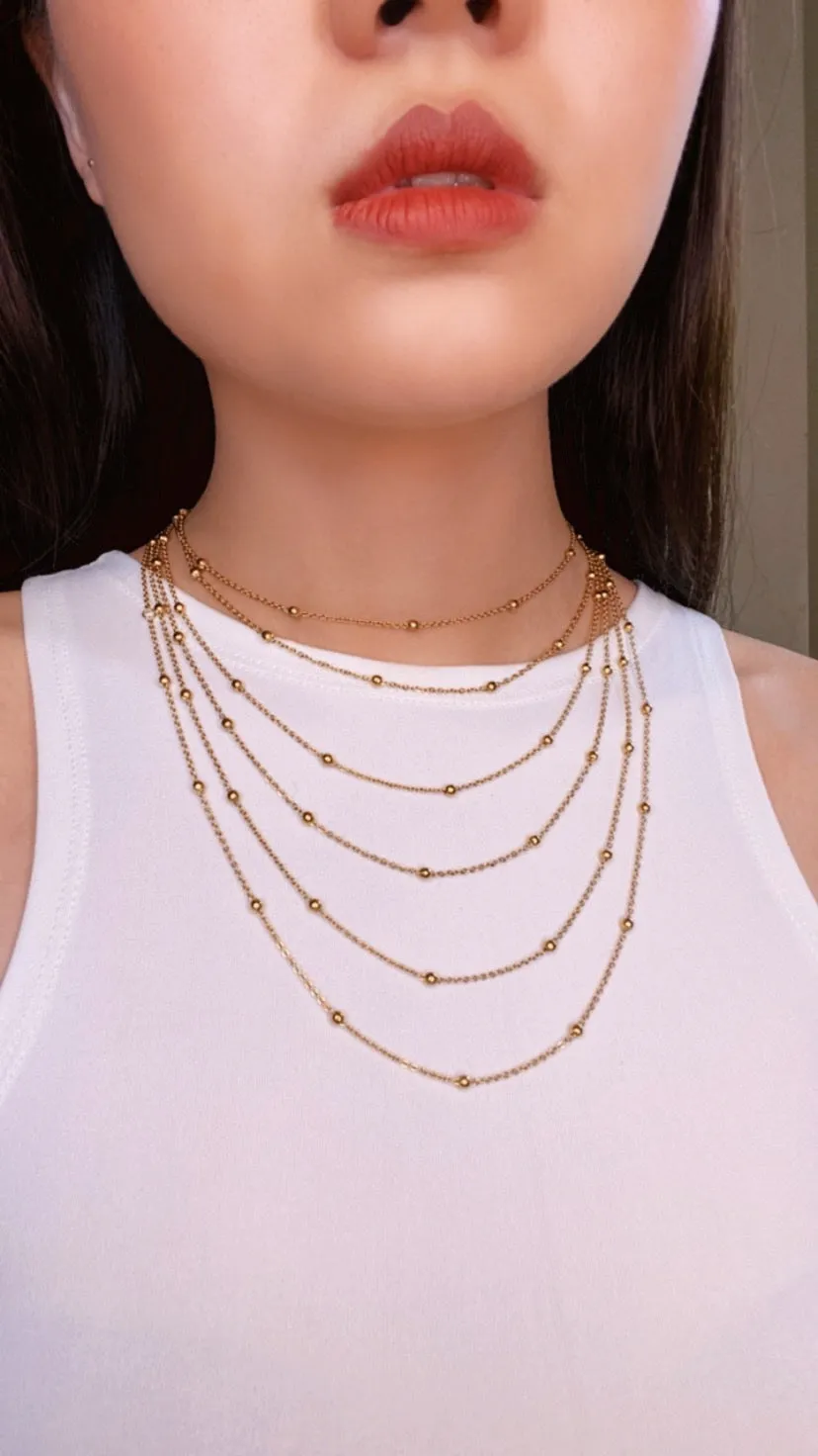 Beaded Chain Gold Filled Necklace