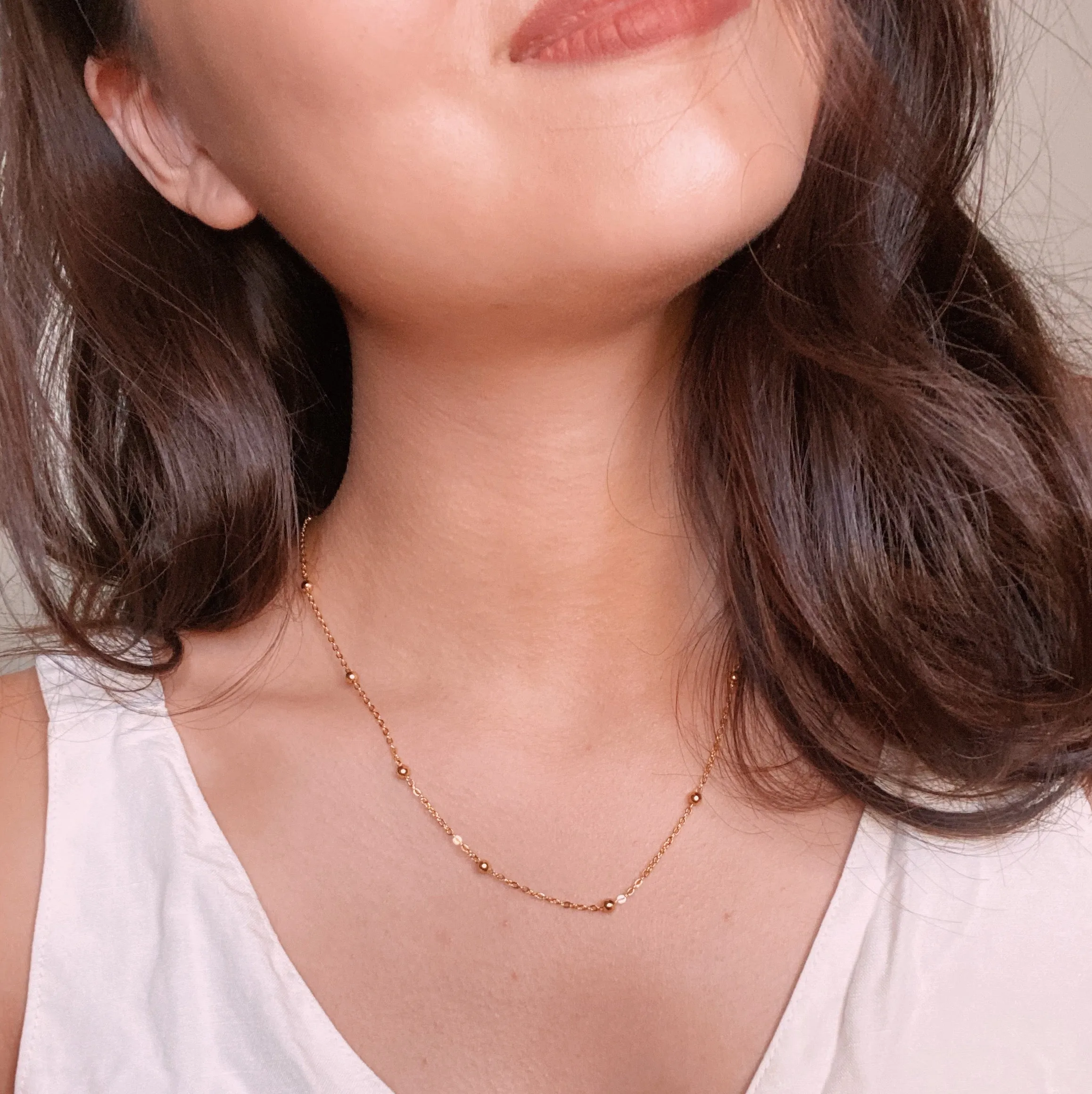 Beaded Chain Gold Filled Necklace