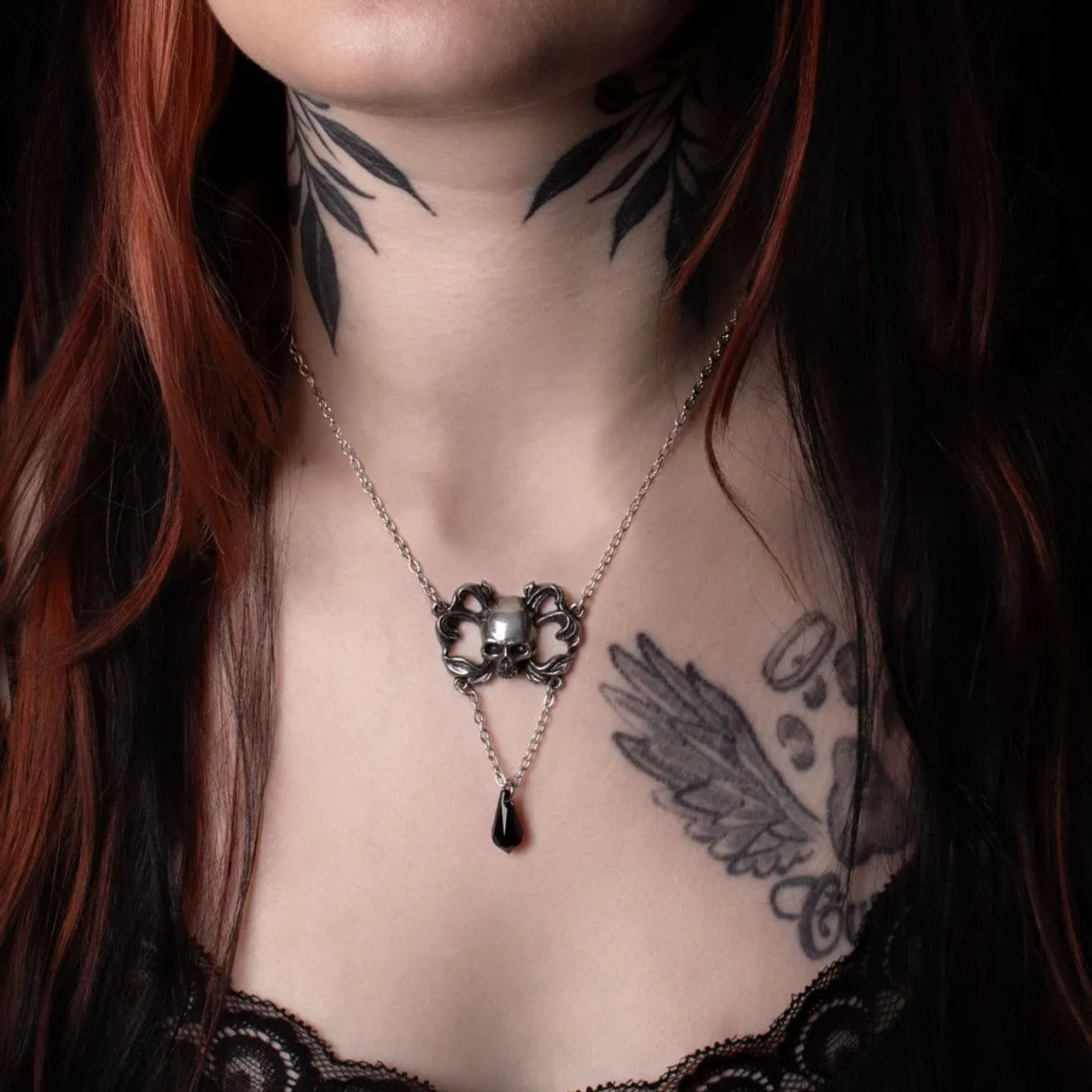 Beautifully Crafted Skull Adorned With Intricate Baroque Detail Sweet Death Pendant Necklace