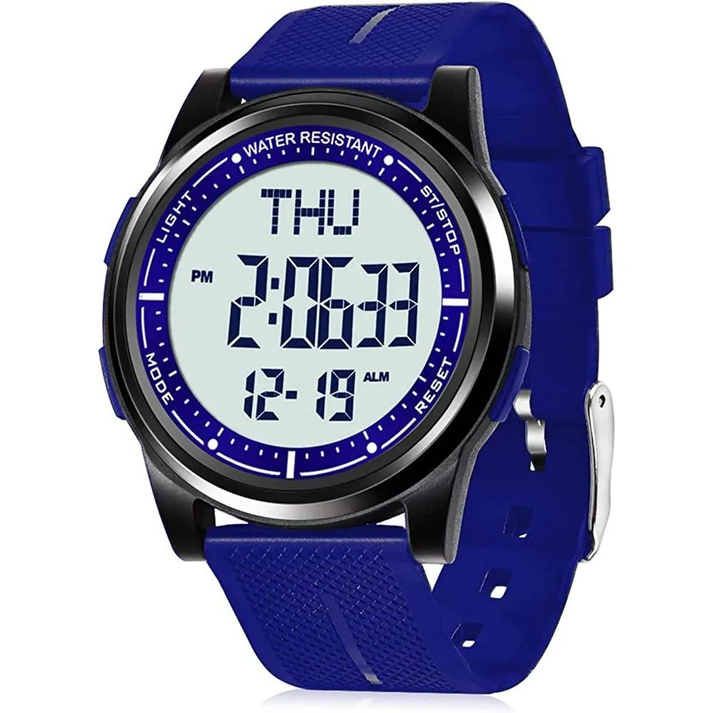 Beeasy Digital Watch Waterproof with Stopwatch Alarm Countdown Dual Time, Ultra-Thin Super Wide-Angle Display Digital Wrist Watches for Men | Multiple Colors
