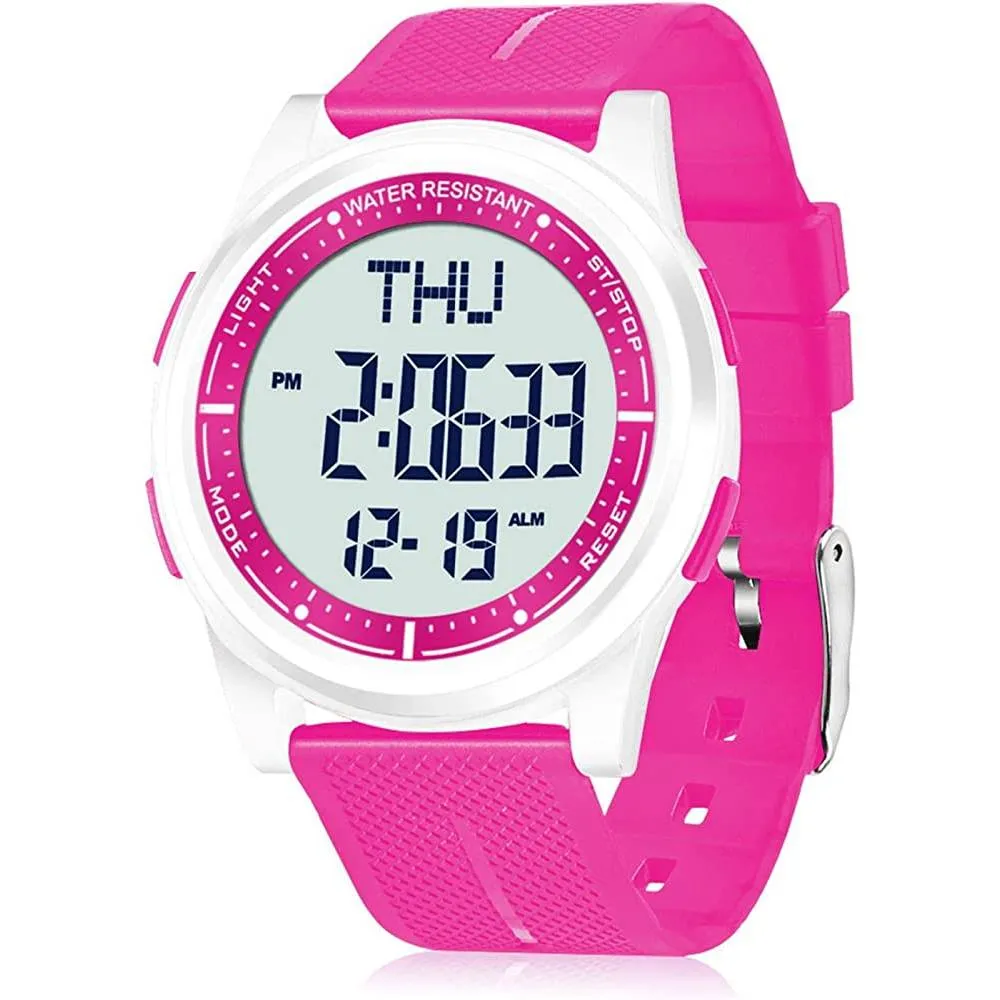 Beeasy Digital Watch Waterproof with Stopwatch Alarm Countdown Dual Time, Ultra-Thin Super Wide-Angle Display Digital Wrist Watches for Men | Multiple Colors