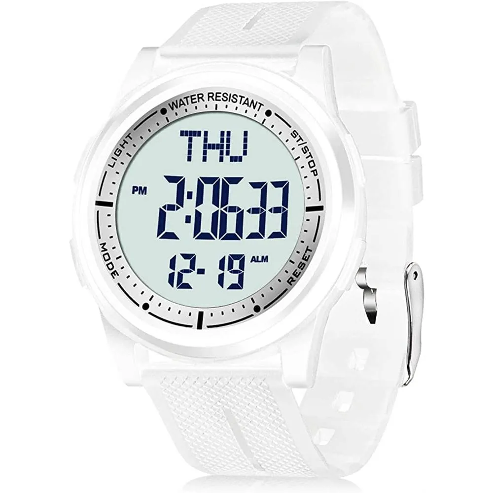 Beeasy Digital Watch Waterproof with Stopwatch Alarm Countdown Dual Time, Ultra-Thin Super Wide-Angle Display Digital Wrist Watches for Men | Multiple Colors