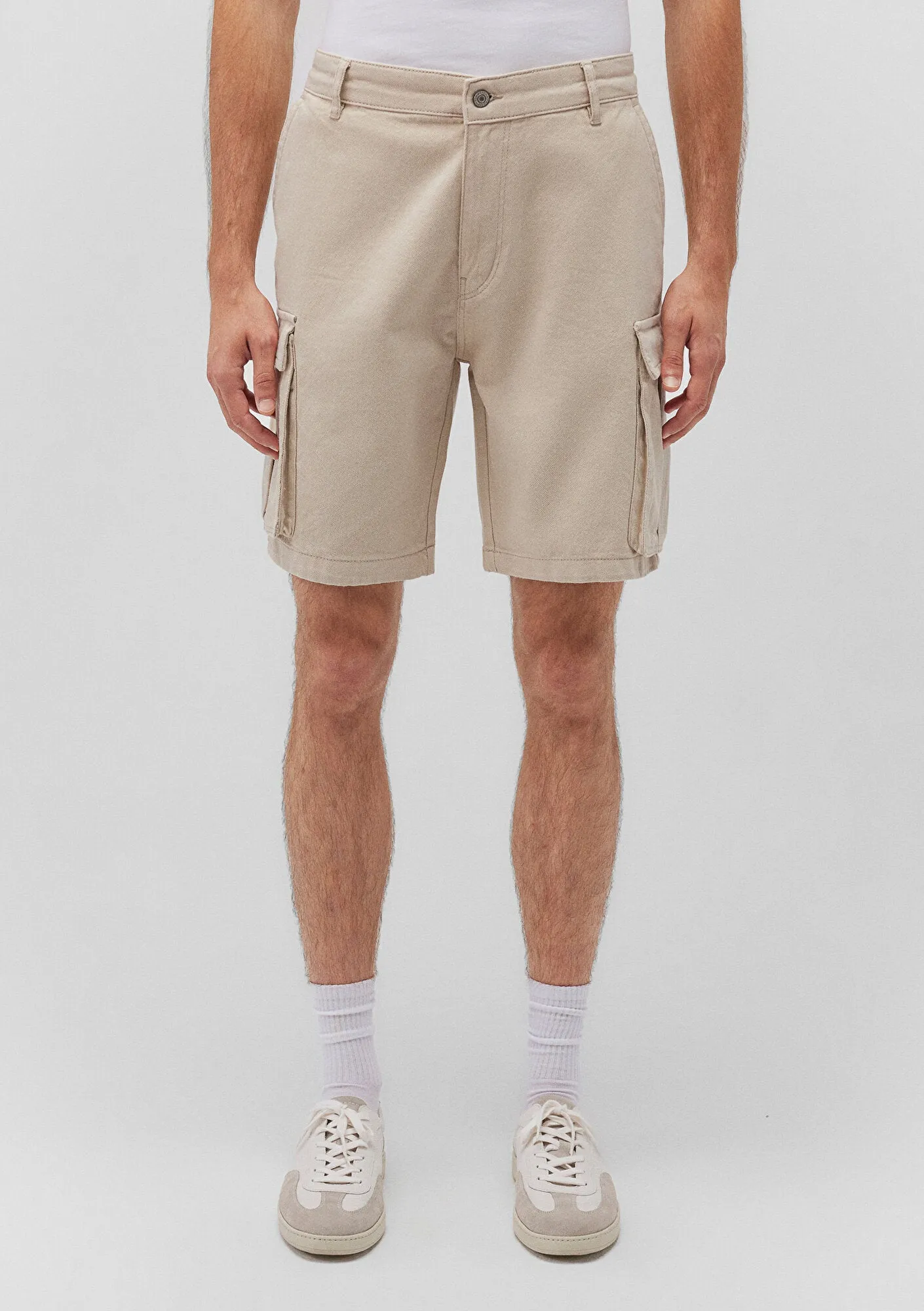 Beige Cargo Shorts
