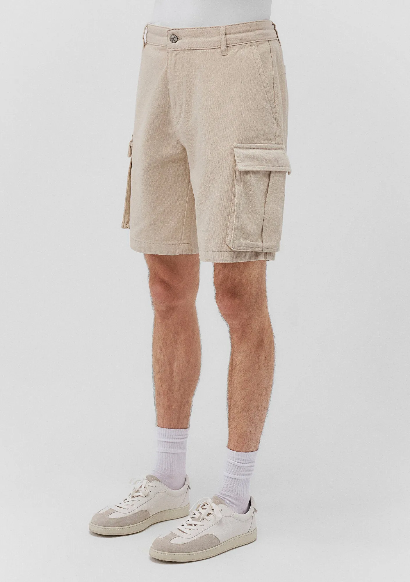 Beige Cargo Shorts