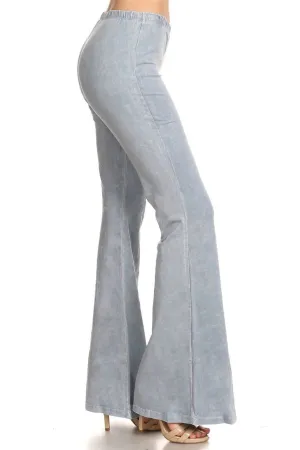 Bell Bottoms Yoga Pants Denim Colored Fog Blue