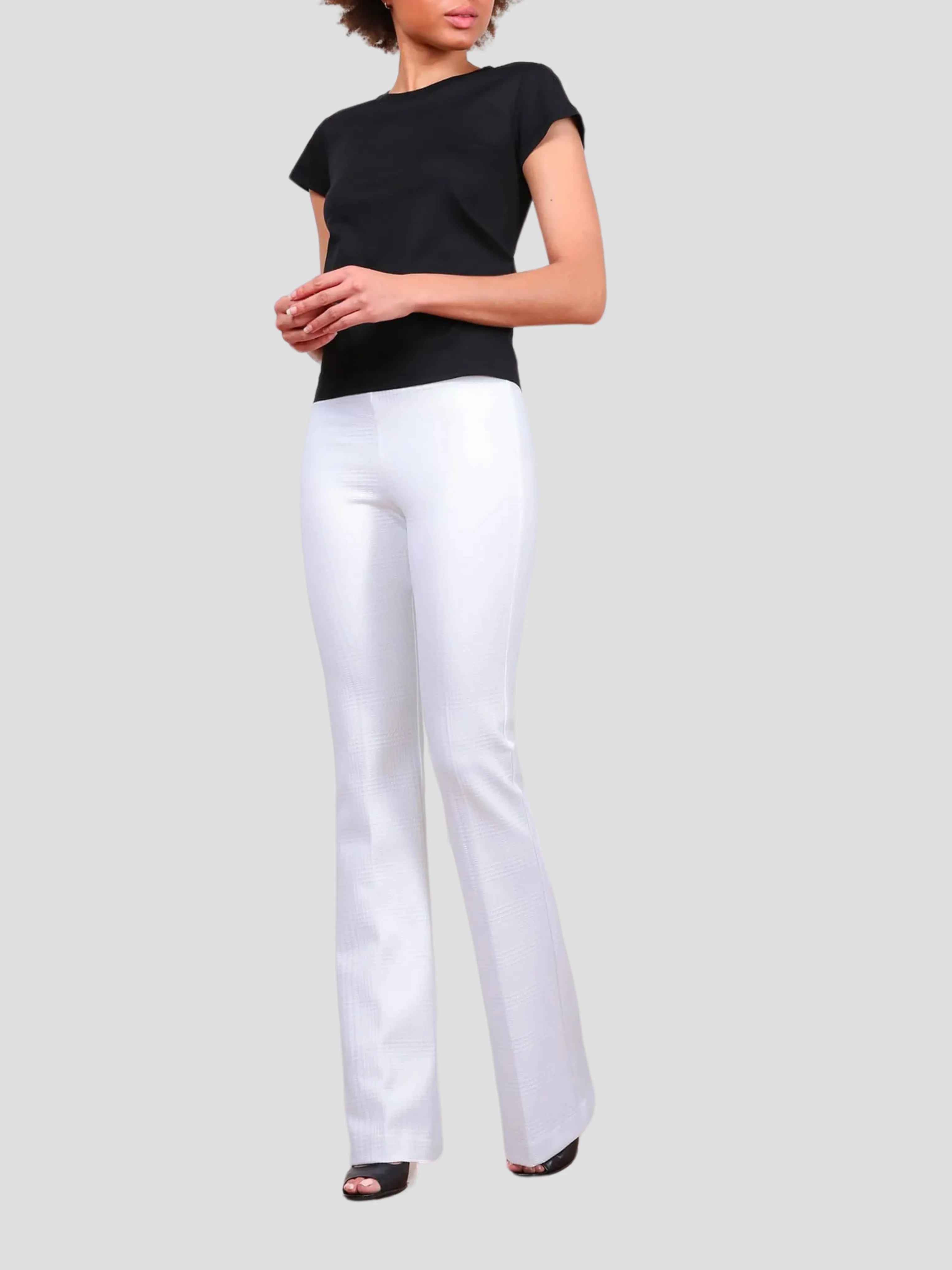 Bellini Flare Leg in White Jacquard
