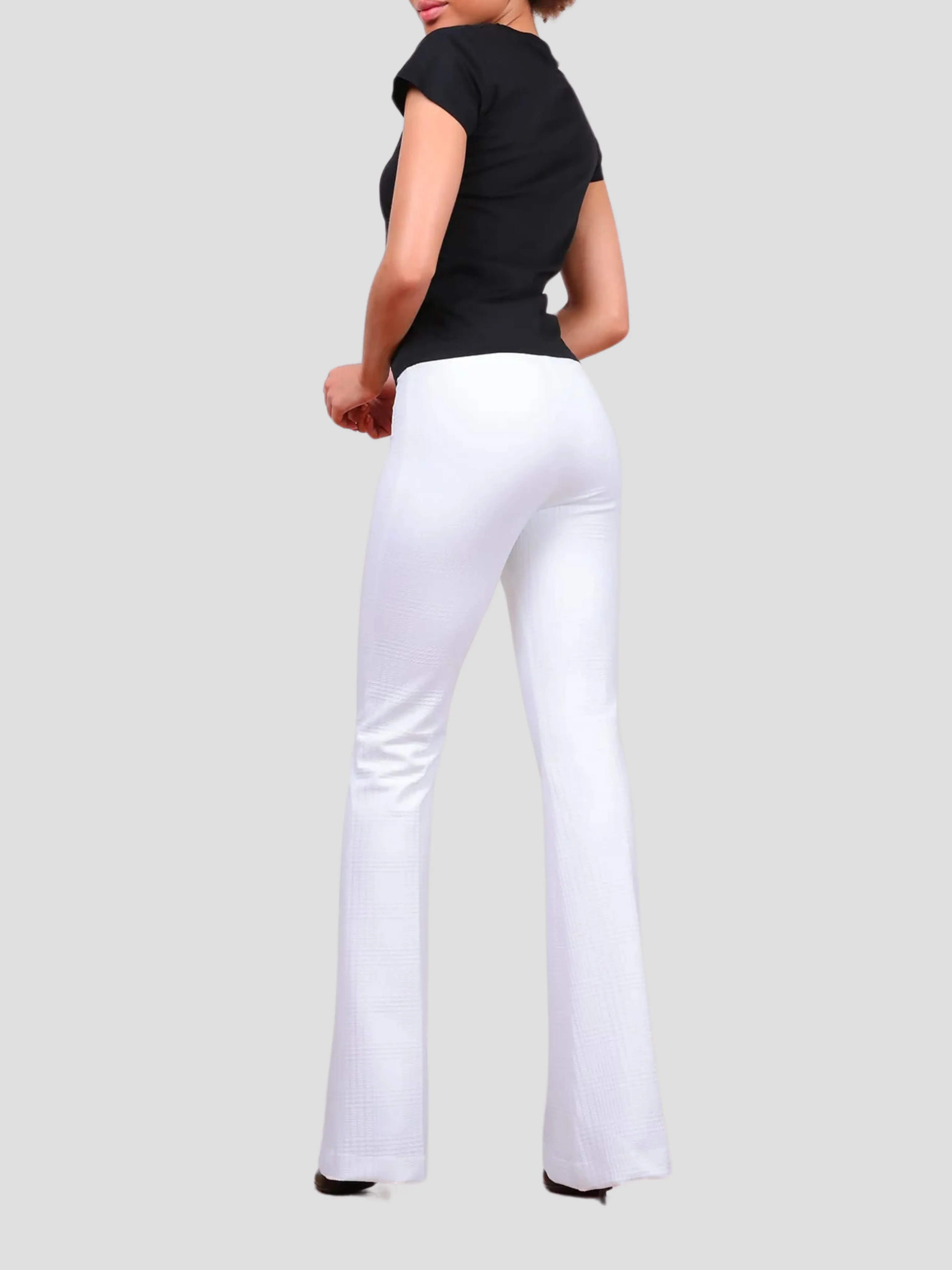Bellini Flare Leg in White Jacquard