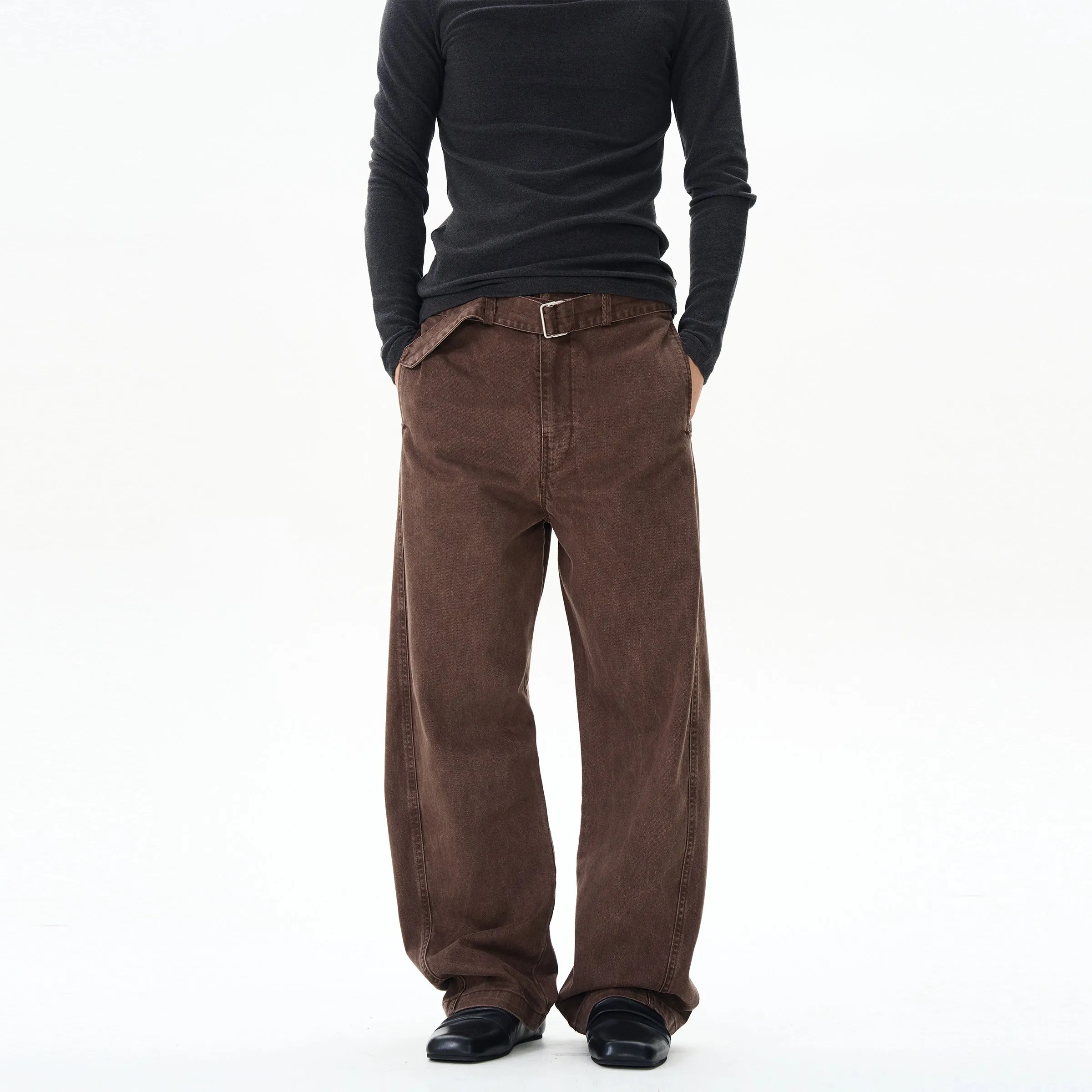 Belted Casual Cargo Pants