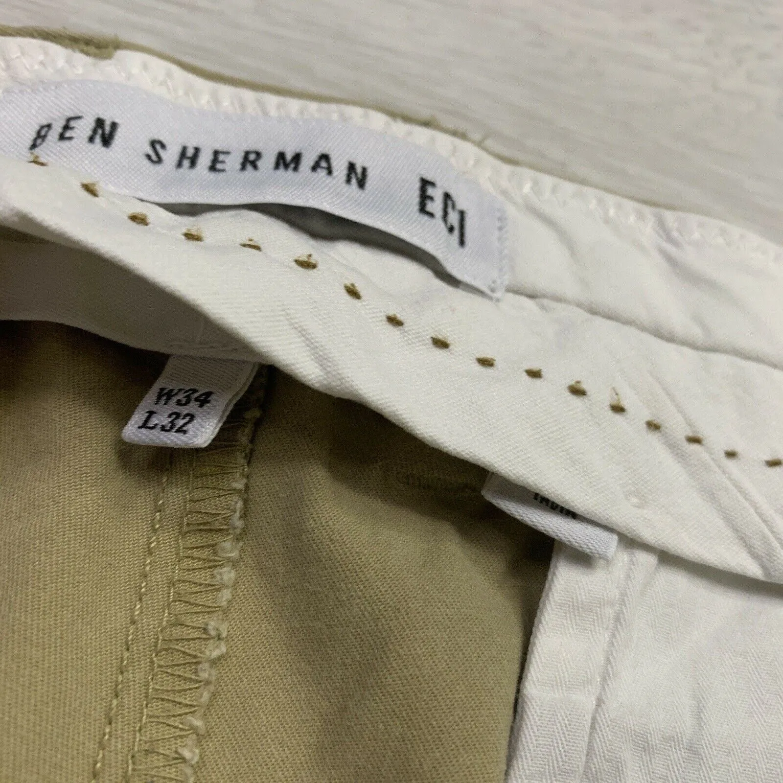 Ben Sherman Mens Beige Chino Size W32 / L32