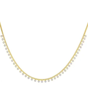 Bezel Embedded Cuban Chain Necklace